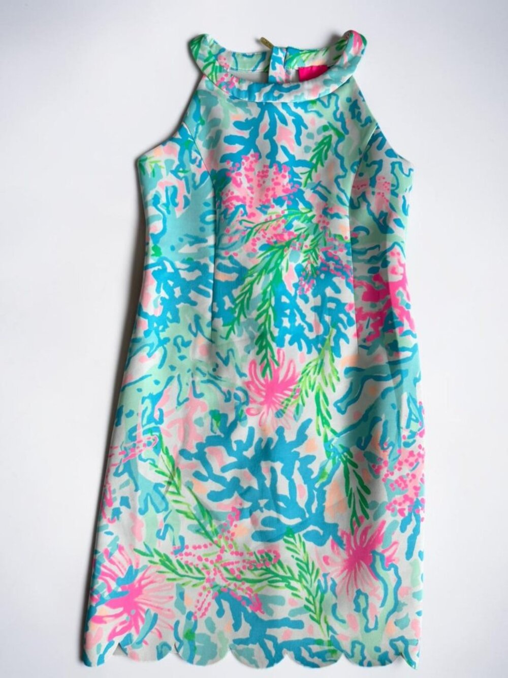 LILLY PULITZER Girls Harper Coral Bay Multicolor Shift Dress Size 10